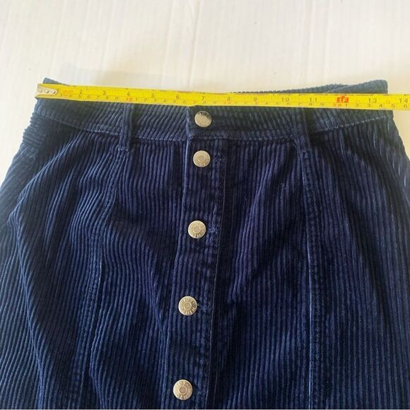 Corduroy Mini Skirt Blue Button Front Y2K Academia Gilmore Girls 90’s - Picture 6 of 8